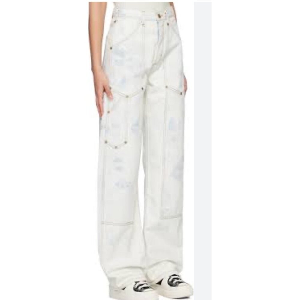 Re/Done White Super High Workwear Jeans size 26 denim bleached Y2K 90’s vintage